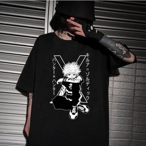 Kawaii Hunter X Hunter T Shirt Men Funny Summer Tops Cartoon Killua Graphic Tees Harajuku Unisex