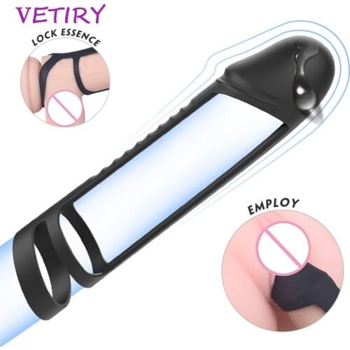 Thiee Ring Delay Ejaculation Elastic Scrotum Bind Penis Enlargement Silicone Penis Ring Sex Toys for Men Erection Cock Ring