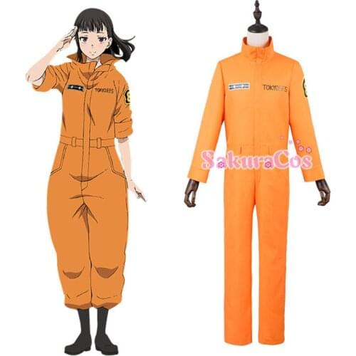 Anime Fire-Force Shinra Kusakabe Enen no Shouboutai Boyle Maki Oze Jumpsuit Cosplay Costume Halloween Free Shipping 2020 New