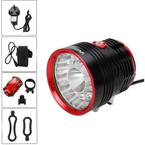 30000lm 14x XML T6 LED Head front Bycicle Lights Bike Light Head Light Headlamp+Battery Pack +Tail light