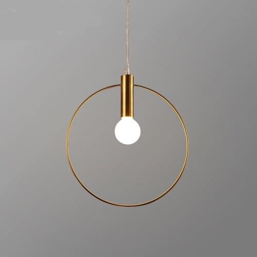Minimalist modern iron ring art pendant lamps restaurants bedrooms bars creative personality pendant lights ZA620 ZL215 YM