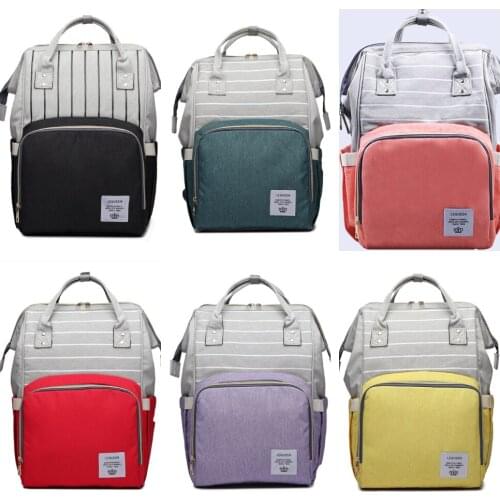 7 Colors Lequeen Multi-functional Diaper Bag Backpack Large Capacity Baby Care Nursing Mommy Bag Breathable Backpack for Baby