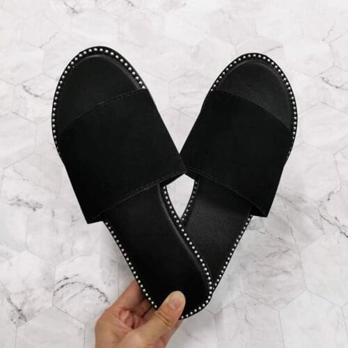 Fashion Womens Slippers Shoes Woven Style Cross-surface Flat-bottomed Large Size Woman Slides Candy Color Summer Shoes