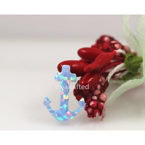 MOQ=3pcs Free shipping New Arrived Shape Anchor 10*14mm OP26 Synthetic Opal For DIY Jewelry Opal Anchor Wholesale price for gift
