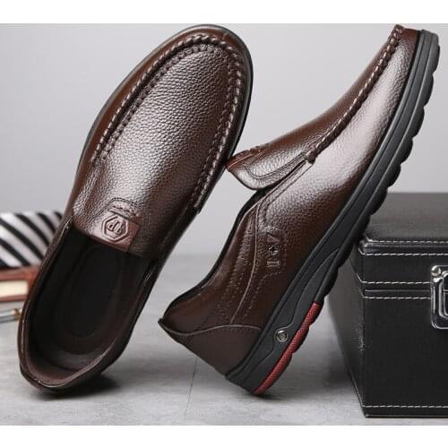 2021 New Genuine Leather Mens Shoes Soft Leather Anti-slip Shoes Driving Leather Mens Spring Shoes Simplicity comfortableale