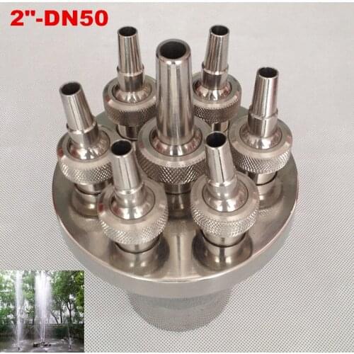 2" DN50 Stainless Steel 2 Tier Adjustable Central Upright Straight Fountain Nozzle Spray Head