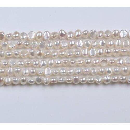 Natural 5-6mm Baroque Pearl String Genuine Loose Freshwater Pearl In Strand