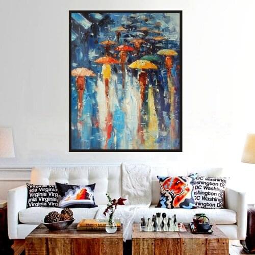 Knife Painting for Living Room Wall Art Decorative Christmas Decorations for Home Hand Painted Canvas Oil Paintings Dropshipping