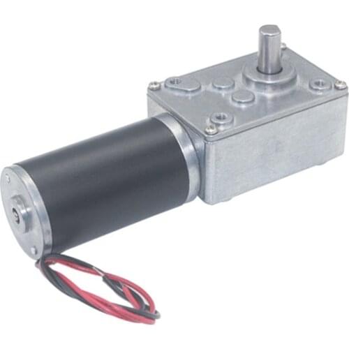 DC12V 24V Powerful Torque Gearmotor Turbo Worm Geared Motor Type-D Shaft High Power Reversed Low Speed 70kg.cm Worm Gear Motor