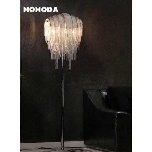 Luxury LED Floor Lamps Modern Tassel Aluminum Chain Metal Standing Lights Bedroom Living Room Kitchen Island Indoor Lighting