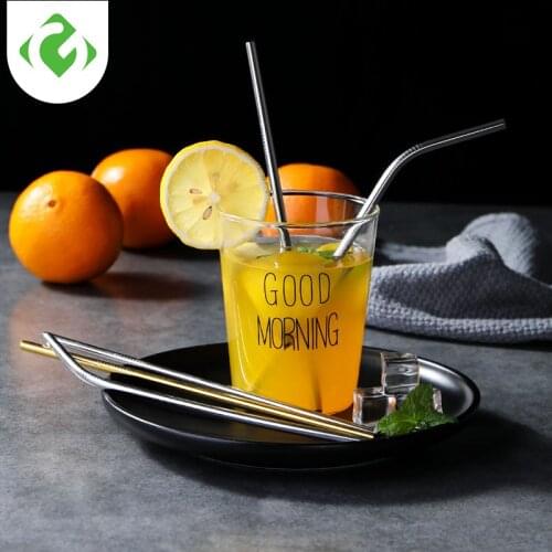 Nordic Colorful 304 Stainless Steel Drinking Straws Reusable Bent Metal Straw High Quality Tube Office Bar Drinkware Accessories