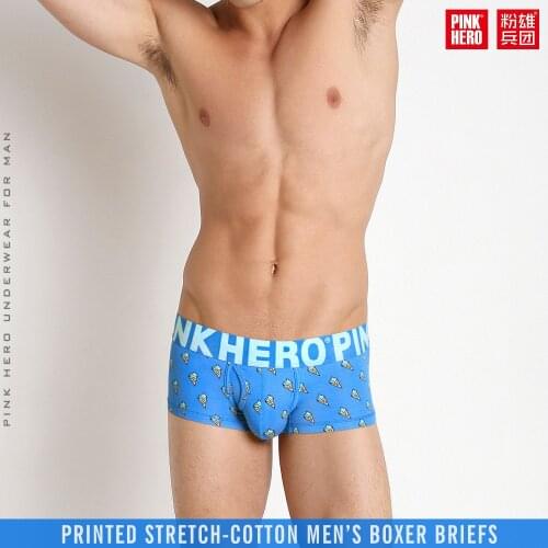 PINKHERO Men Underwear Boxers Sexy Ice Cream Printed Cotton Men Boxer Underwear Brand Underpants Boxer Shorts Panties