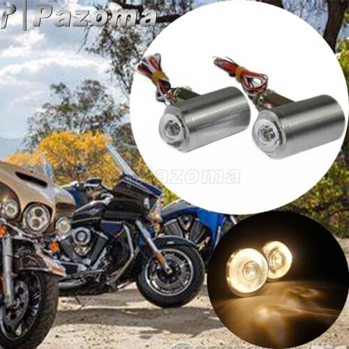 Black/Sliver Universal Motorcycle LED Turn Signal Indicator Amber Light for HARLEY YAMAHA SUZUKI KAWASAKI HONDA With 10mm Hole