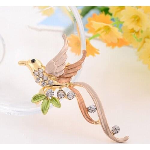 ZOSHI Cute Birds Design Brooch Pins for Women New Style Rhinestone Brooches Fashion Jewelry Gifts