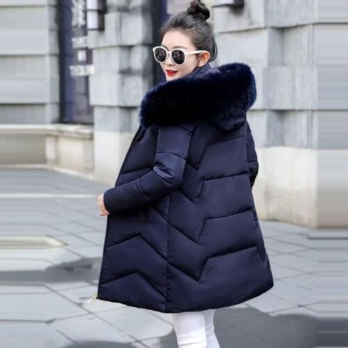 Winter Warm Female Jacket 2021 Fashion Women Parka Winter Jacket Female Coat Hooded Fake Fur Down Cotton Coat Large Size 7XL