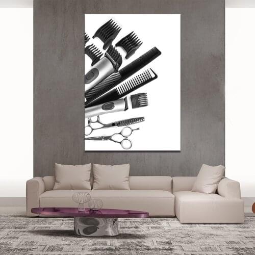 1 pieces Canvas Painting Modern Style hairdressing tool Poster Print Decor Wall Art Pictures For Living Room Bedroom barbershop
