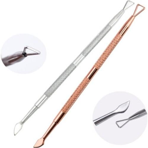 1pcs Gel Nail Polish Remover Stainless Steel Double Head Dual-purpose Unloading Planer Unloading Steel Push Nail Remover Tools