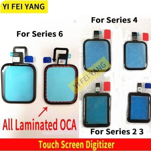 10Pcs 100%working 38mm 42mm Touch Screen Digitizer +OCA For Apple Watch Series 6 2 3 4 S2 S3 LCD Front Glass Sensor Panel
