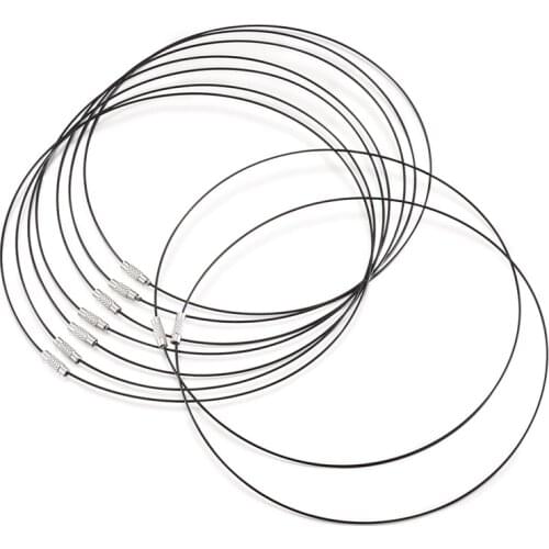 100pcs Stainless Steel Wire Necklace Cord Jewelry Findings for DIY Jewelry Making with Brass Screw Clasp 445x1mm