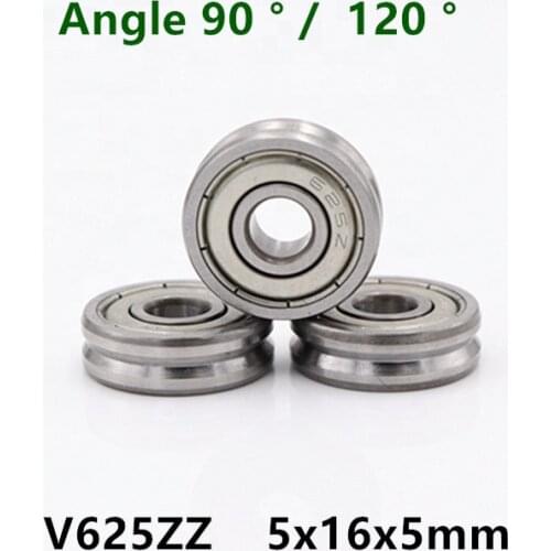 20pcs V625ZZ V grooved straightener guide wheel bearings V625 /90 /120 V groove pulley roller bearing 5x16x5 mm