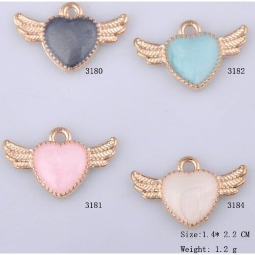 2018 10pcs The new angel wings charms of love glasses drop earrings jewelry making pendant alloy, metal DIY dangle findings