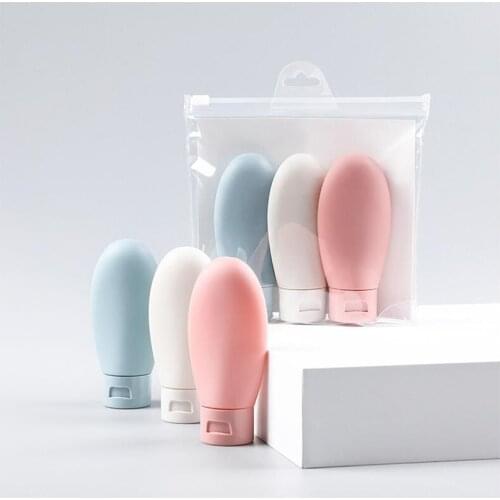 3Pcs/Set Portable Silicone Travel Bottle Liquid Container Empty Refillable Packing Lotion Points Shampoo Container Cream Trip