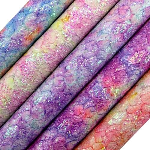 30x134cm Roll Printed Love Hearts Chunky Glitter Fabric Synthetic Faux PU Leather For Bows Earring DIY Decoration Material AY313