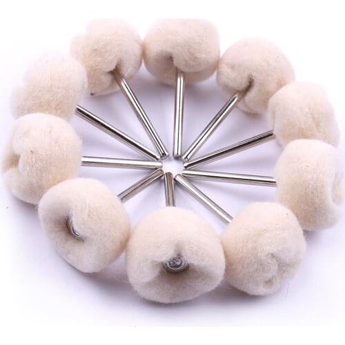 50pcs 1/8" Shank Wool Felt Polishing Buffing Wheels Fit Dremel Rotary Tools