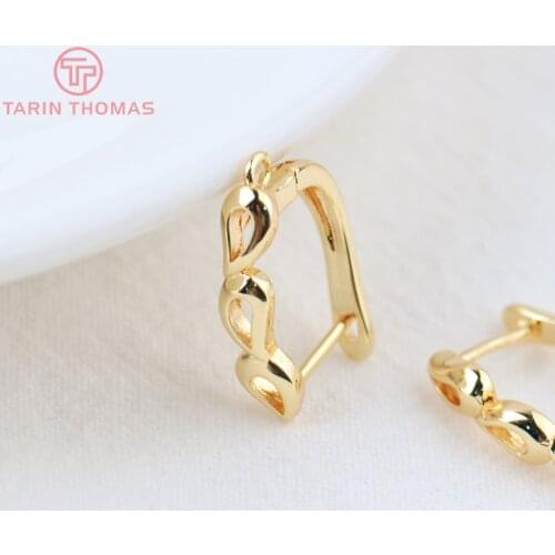 6PCS 13x19MM 24K Gold Color Brass Water Drop Earrings Hoop Earring Clip High Quality DIY Jewelry Making Findings