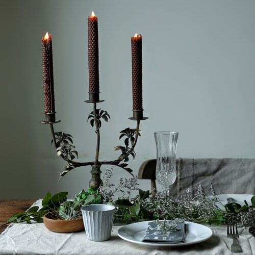 American Rustic Candle Holder Dining Table Retro Black Ornaments Romantic Dinner Candlestick Decoracion Hogar Table Decor ED50ZT