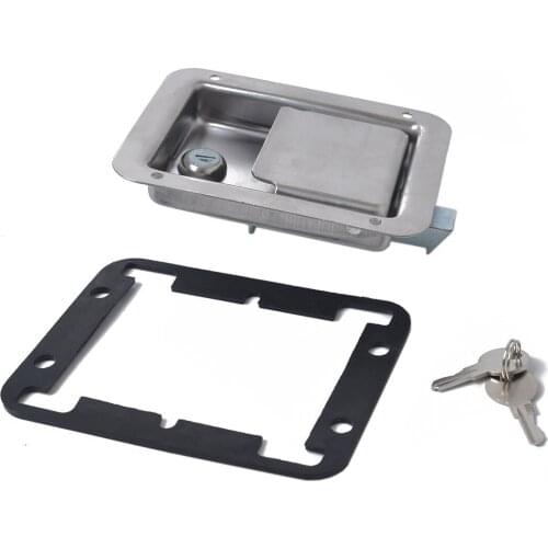 AUTO -Hardware 2 Pack Stainless Steel Paddle Slam Latch With Lock & Key - Flush Single Point Handle For Door Trailer RV Jeep