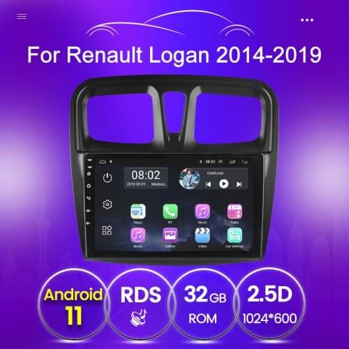 2G+32G Auto radio GPS Navigation For Renault Logan 2 Sandero 2 2014 2015 2016 2017 2018 2019 2.5D car multimedia video player