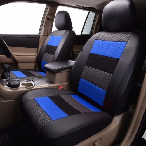 Automobile car seat covers PU leather mesh protectors SUV airbag compatible breathable rear bench split 40/60 50/50 60/40