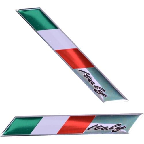 Beler 2Pcs 3D Aluminum Italy Flag Fender Trunk Emblem Badge Sticker Fit for Alfa Romeo FIAT