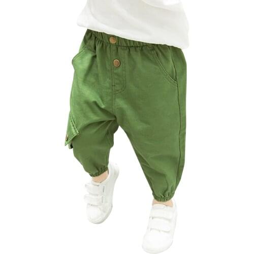 Toddler Boy Pants Pockets Boy Cargo Pant Spring Autumn Kids Pants Solid Color Kids Clothes 0 to 6 Year