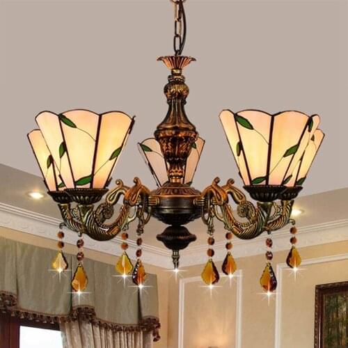 European and American Creative Tiffany Colored Glass Hotel Restaurant Living Room Bedroom Tea House Cafe Internet