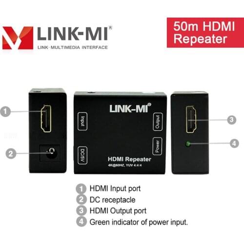 LINK-MI 50M HDMI Repeater HDMI 2.0 Signal Amplifier 4K 25M 3D CEC HDMI Repeater