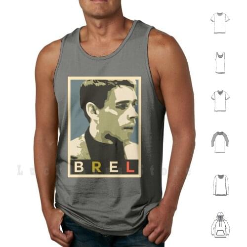 Jacques Brel tank tops vest sleeveless Brel Chanson Singer Music Pop French France Belgium Belgian Cool Retro