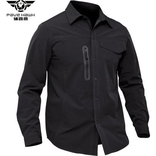 Spring Autumn Men Sports Breathable Thin Quick Dry Military Shirt Outdoor Hiking Fishing Training Pocket Lapel Tactical Shirt