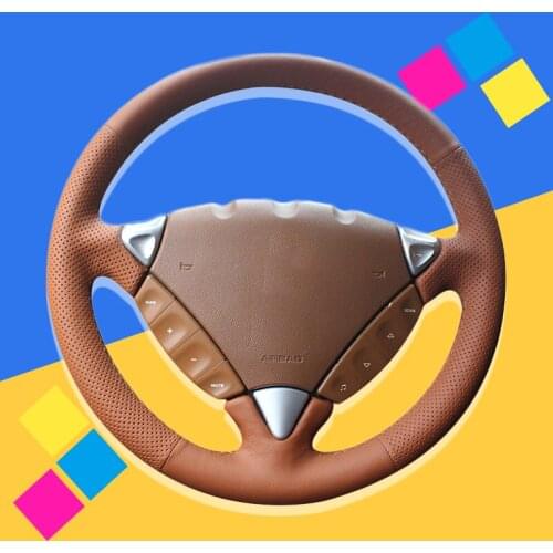 Auto Braid On The Steering Wheel Cover for Porsche Cayenne 2007-2010 Interior Car Braiding Wheel Covers Interior Car-styling