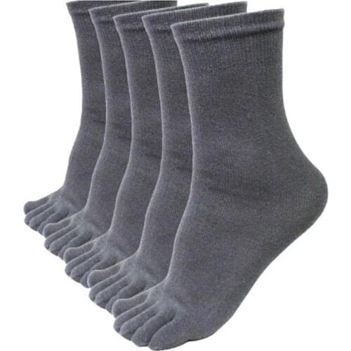Autumn Winter Warm Style Polyester-cotton Five Finger Pure Cotton Toe Sock 5 Colors 1 Pair For Men