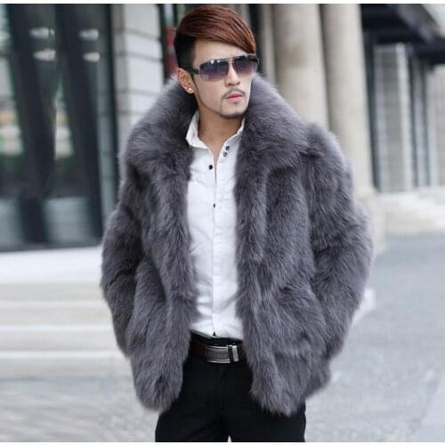 Autumn faux mink fur leather jacket mens winter thicken warm fur leather coat men loose jackets fashion B212