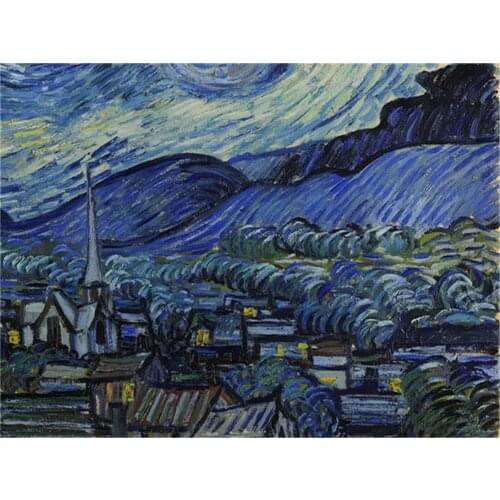 Landscape Van Gogh DIY Cross Stitch 11CT Embroidery Kits Craft Needlework Set Printed Canvas Cotton Thread Home Room