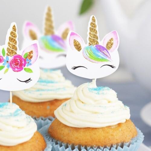 Unicorn Party Cake Insert Bachelorette Party Wedding Decoration Happy Birthday Baby Shower Supplies DIY Cake Flag for Home Decor