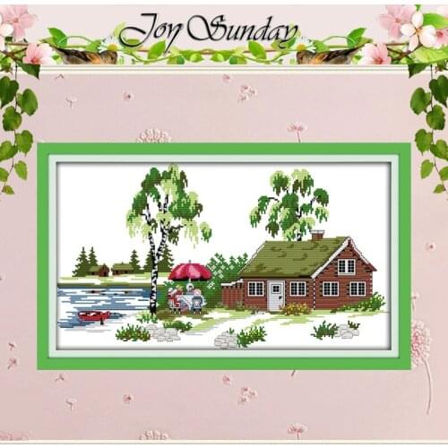 The Seaside for a Holiday Counted Cross Stitch 11CT 14CT Cross Stitch Set Wholesale Cross-stitch Kits Embroidery Needlework
