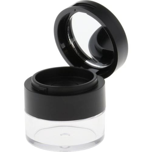 Empty Face Powder Case Compact Round Plastic Jar Jar W / Sifter