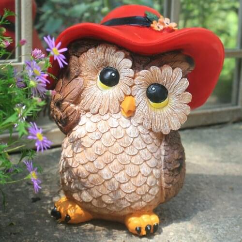 Resin Retro and Nostalgic Owl figurines Animal Resin Arts and Crafts fairy garden Birthday gifts home decoration accessories