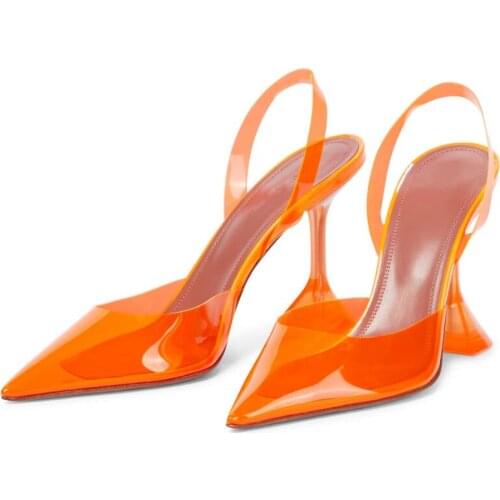Sandals pvc sandal Crystal Open Toed High Heels Women Transparent Heel Sandals Pumps Green Shoes Women Shoes Weeding shoes