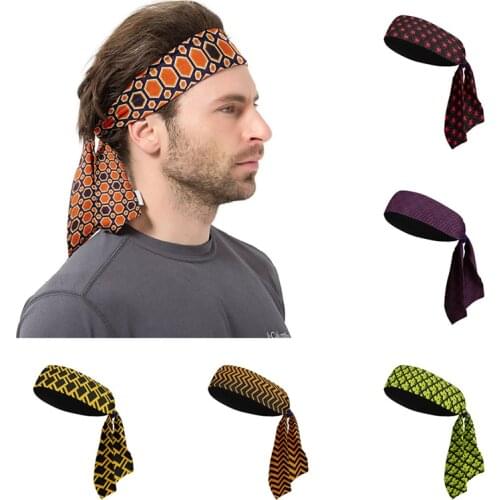 Sports Tennis Head Band For Men Fitness Workout Anti-Slip Breathable Yoga Sweat Band Head Outdoor Cycling Running Hair Band Men