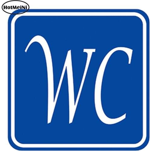 HotMeiNi 13cm x 13cm Car Styling WC Restroom Car Sticker Sign Blue & White Bathroom Toilet Door Waterproof Windows Accessories